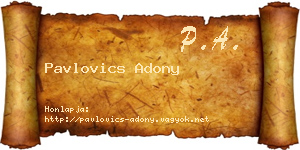 Pavlovics Adony névjegykártya